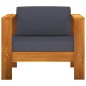 vidaXL Muebles de jardín 7 pzas con cojines gris oscuro madera acacia