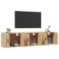 vidaXL Muebles para TV de pared 3 uds roble Sonoma 57x34,5x40 cm vidaXL Muebles para TV de pared 3 uds roble Sonoma 57x34,5x40 cm