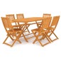 vidaXL Set comedor de jardín plegable 7 piezas madera maciza de acacia vidaXL Set comedor de jardín plegable 7 piezas madera maciza de acacia