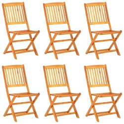 vidaXL Set comedor de jardín plegable 7 piezas madera maciza de acacia
