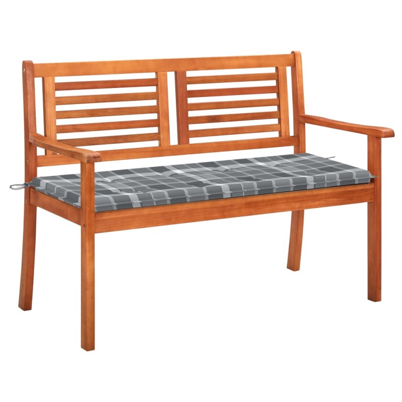 vidaXL Banco de jardín 2 plazas madera maciza eucalipto y cojín 120 cm vidaXL Banco de jardín 2 plazas madera maciza eucalipto y cojín 120 cm
