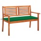vidaXL Banco de jardín 2 plazas madera maciza eucalipto y cojín 120 cm vidaXL Banco de jardín 2 plazas madera maciza eucalipto y cojín 120 cm