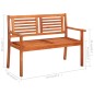 vidaXL Banco de jardín 2 plazas madera maciza eucalipto y cojín 120 cm vidaXL Banco de jardín 2 plazas madera maciza eucalipto y cojín 120 cm