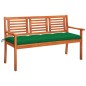 vidaXL Banco de jardín 3 plazas madera maciza eucalipto y cojín 150 cm vidaXL Banco de jardín 3 plazas madera maciza eucalipto y cojín 150 cm