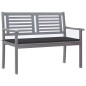 vidaXL Banco de jardín 2 plazas madera eucalipto gris y cojín 120 cm vidaXL Banco de jardín 2 plazas madera eucalipto gris y cojín 120 cm