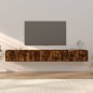 vidaXL Muebles para TV de pared 3 uds roble ahumado 100x34,5x40 cm