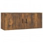 vidaXL Muebles para TV de pared 3 uds roble ahumado 100x34,5x40 cm