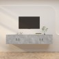 vidaXL Muebles para TV de pared 2 uds gris hormigón 100x34,5x40 cm
