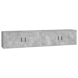 vidaXL Muebles para TV de pared 2 uds gris hormigón 100x34,5x40 cm