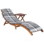 vidaXL Tumbona de jardín con mesa y cojín madera maciza de acacia vidaXL Tumbona de jardín con mesa y cojín madera maciza de acacia