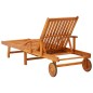 vidaXL Tumbona de jardín con mesa y cojín madera maciza de acacia vidaXL Tumbona de jardín con mesa y cojín madera maciza de acacia