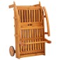vidaXL Tumbona de jardín con mesa y cojín madera maciza de acacia vidaXL Tumbona de jardín con mesa y cojín madera maciza de acacia