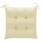 vidaXL Sillas Batavia 2 uds teca maciza con cojines blanco crema vidaXL Sillas Batavia 2 uds teca maciza con cojines blanco crema