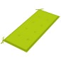 vidaXL Banco de jardín apilable y cojín madera maciza de teca 128,5 cm