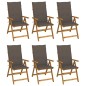vidaXL Sillas de jardín plegables 6 uds y cojines madera maciza acacia vidaXL Sillas de jardín plegables 6 uds y cojines madera maciza acacia