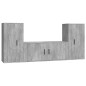 vidaXL Set de muebles de TV 3 pzas madera contrachapada gris hormigón vidaXL Set de muebles de TV 3 pzas madera contrachapada gris hormigón