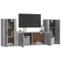 vidaXL Set de muebles de TV 3 pzas madera contrachapada gris hormigón vidaXL Set de muebles de TV 3 pzas madera contrachapada gris hormigón