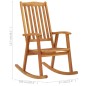 vidaXL Silla mecedora con cojines madera maciza de acacia gris vidaXL Silla mecedora con cojines madera maciza de acacia gris
