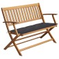 vidaXL Banco de jardín con cojín madera maciza de acacia 120 cm vidaXL Banco de jardín con cojín madera maciza de acacia 120 cm