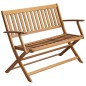 vidaXL Banco de jardín con cojín madera maciza de acacia 120 cm vidaXL Banco de jardín con cojín madera maciza de acacia 120 cm