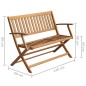 vidaXL Banco de jardín con cojín madera maciza de acacia 120 cm vidaXL Banco de jardín con cojín madera maciza de acacia 120 cm