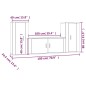 vidaXL Set de muebles de TV 3 pzas madera contrachapada gris hormigón vidaXL Set de muebles de TV 3 pzas madera contrachapada gris hormigón