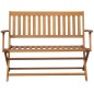 vidaXL Banco de jardín con cojín madera maciza de acacia 120 cm