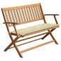 vidaXL Banco de jardín con cojín madera maciza de acacia 120 cm