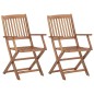 vidaXL Sillas de jardín plegables 2 uds y cojines madera maciza acacia vidaXL Sillas de jardín plegables 2 uds y cojines madera maciza acacia