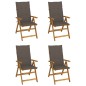 vidaXL Sillas de jardín reclinables 4 uds madera maciza acacia cojines vidaXL Sillas de jardín reclinables 4 uds madera maciza acacia cojines