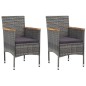 vidaXL Juego de comedor de jardín de 3 piezas gris vidaXL Juego de comedor de jardín de 3 piezas gris