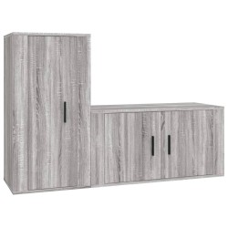 vidaXL Set de muebles para TV 2 pzas madera contrachapada gris Sonoma