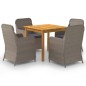 vidaXL Juego de comedor para jardín 5 piezas marrón vidaXL Juego de comedor para jardín 5 piezas marrón