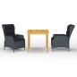 vidaXL Juego de comedor para jardín 3 piezas gris oscuro vidaXL Juego de comedor para jardín 3 piezas gris oscuro