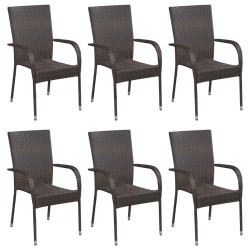 vidaXL Juego de comedor para jardín 7 piezas marrón