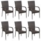 vidaXL Juego de comedor para jardín 7 piezas marrón vidaXL Juego de comedor para jardín 7 piezas marrón
