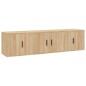 vidaXL Set de muebles para TV 3 pzas madera contrachapada roble sonoma vidaXL Set de muebles para TV 3 pzas madera contrachapada roble sonoma