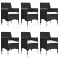 vidaXL Juego de comedor de jardín de 7 piezas negro vidaXL Juego de comedor de jardín de 7 piezas negro