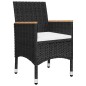 vidaXL Juego de comedor de jardín de 7 piezas negro vidaXL Juego de comedor de jardín de 7 piezas negro