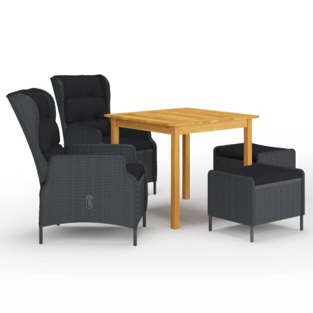 vidaXL Juego de comedor para jardín de 5 piezas gris oscuro