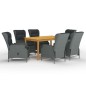 vidaXL Juego de comedor para jardín de 7 piezas gris claro vidaXL Juego de comedor para jardín de 7 piezas gris claro