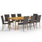 vidaXL Juego de comedor de jardín de 9 piezas marrón vidaXL Juego de comedor de jardín de 9 piezas marrón