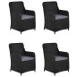 vidaXL Juego de comedor para jardín 5 piezas negro vidaXL Juego de comedor para jardín 5 piezas negro