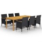 vidaXL Juego de comedor de jardín de 7 piezas negro vidaXL Juego de comedor de jardín de 7 piezas negro