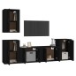 vidaXL Set de muebles para TV 5 piezas madera contrachapada negro