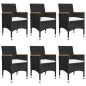 vidaXL Juego de comedor de jardín de 7 piezas negro vidaXL Juego de comedor de jardín de 7 piezas negro
