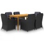 vidaXL Juego de comedor para jardín de 7 piezas negro vidaXL Juego de comedor para jardín de 7 piezas negro