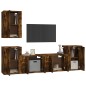 vidaXL Set de muebles de TV 5 pzas madera contrachapada roble ahumado