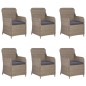 vidaXL Juego de comedor para jardín 7 piezas marrón vidaXL Juego de comedor para jardín 7 piezas marrón