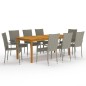 vidaXL Juego de comedor de jardín 9 piezas gris vidaXL Juego de comedor de jardín 9 piezas gris